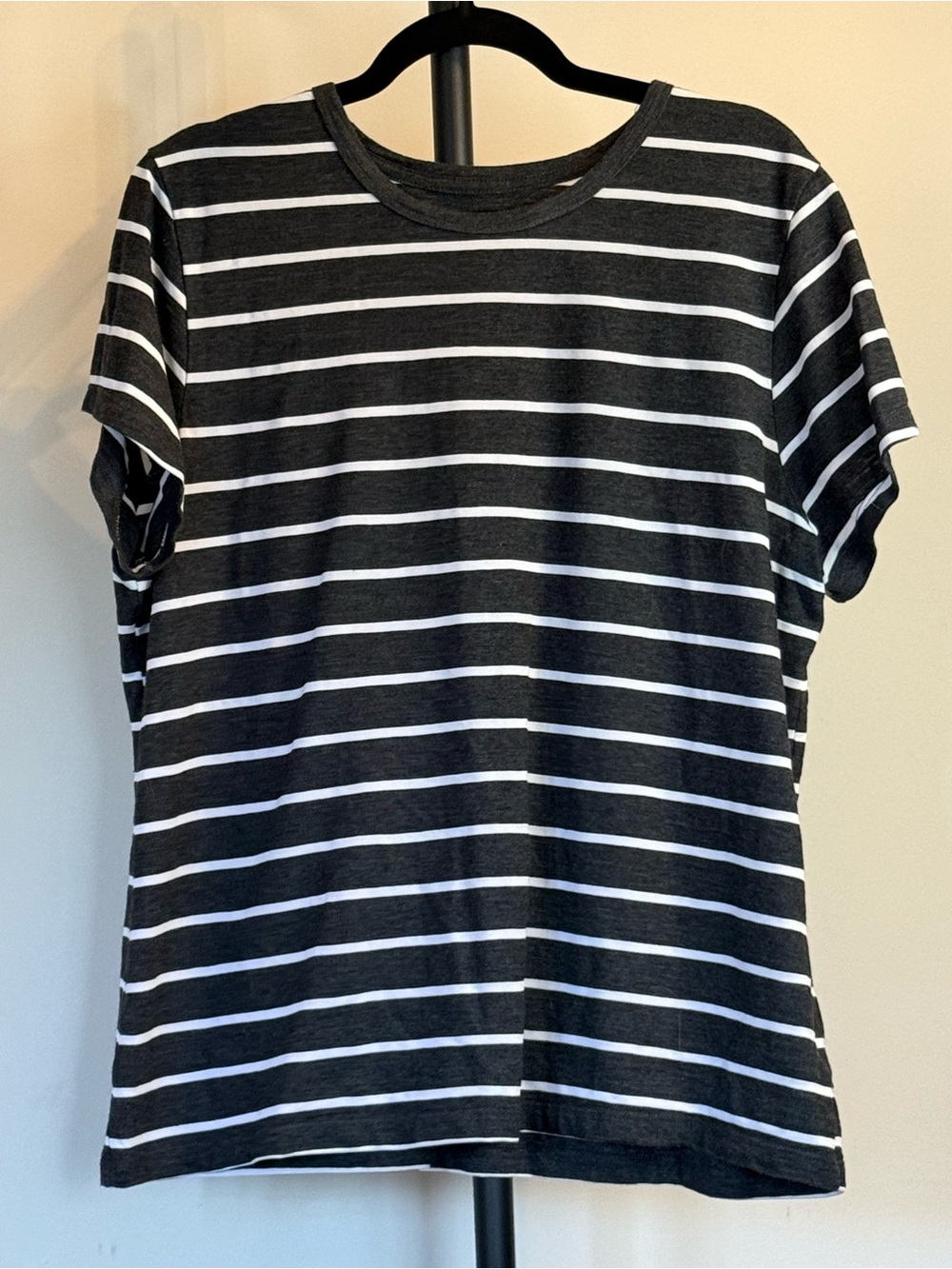 3/$10 Time and Tru Black and White Striped Crewneck Tee